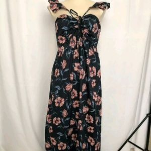 Spaghetti strapped long floral dress
